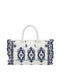 Borsa Saint Barth 02534 Colette Volant Sangallo Flowers Bianca e Blu