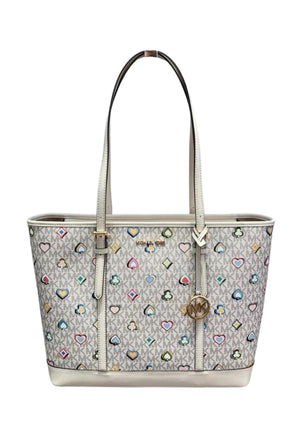 BORSA MICHAEL KORS JET SET LARGE ZIP SHOULDER TOTE VEGAS POKER HEART
