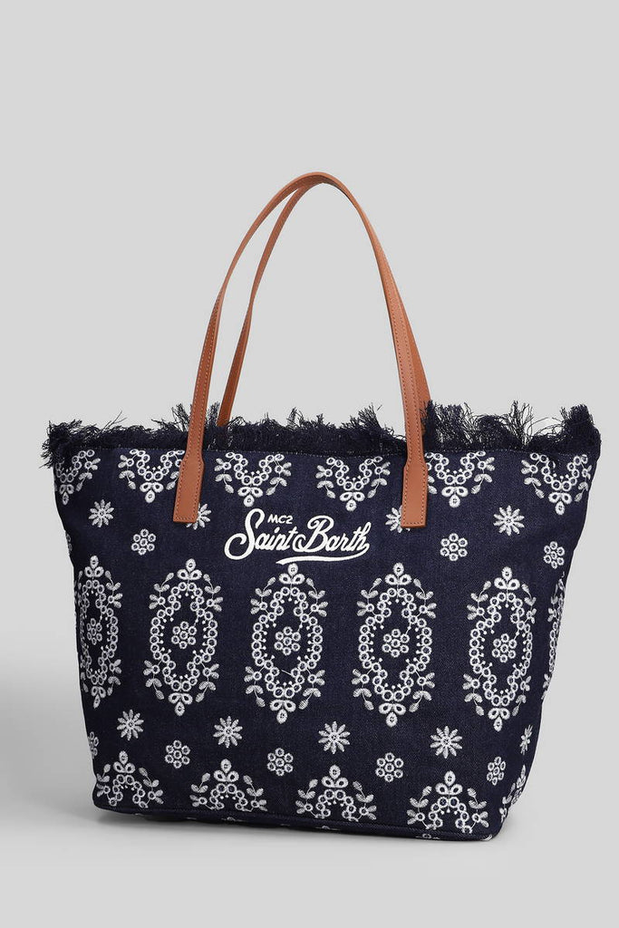 Borsa Saint Barth city bag sangallo denim dark big Fringe CBF0001 01773L