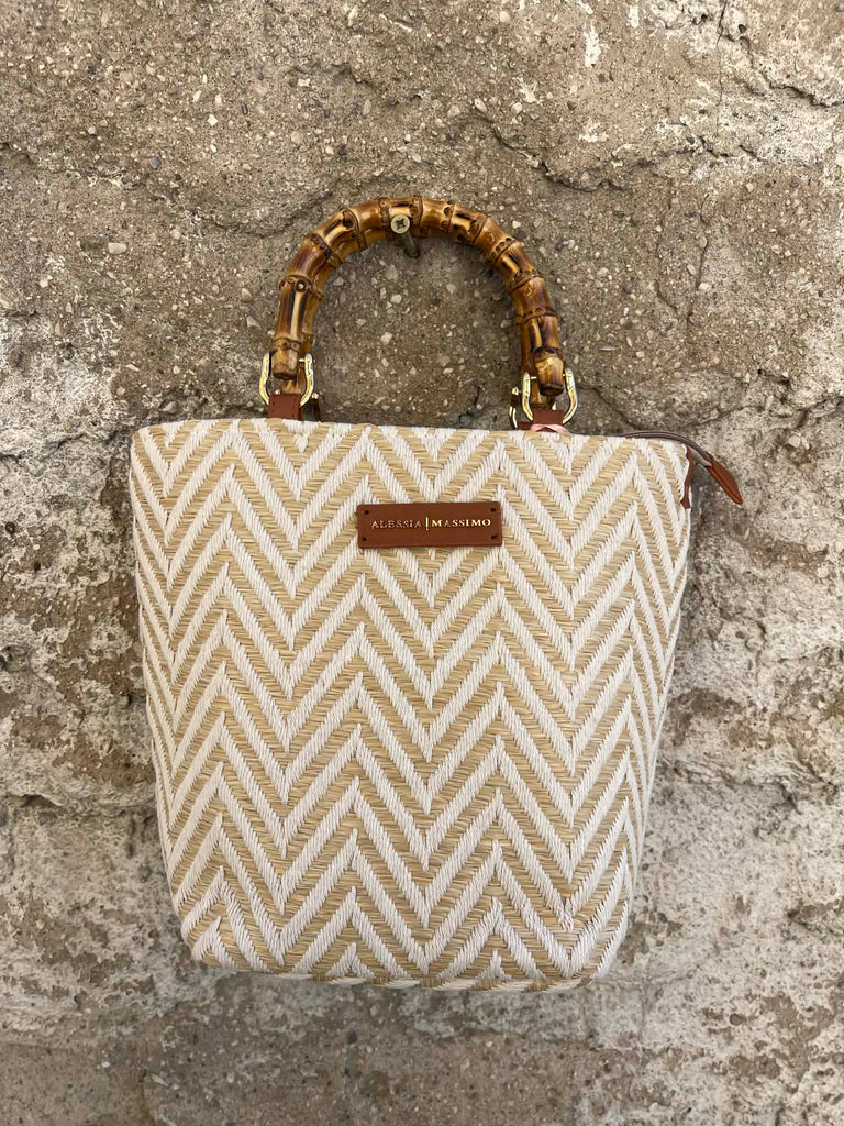 Borsa Alessia & Massimo Secchiello Con Manico In Bambù 3106