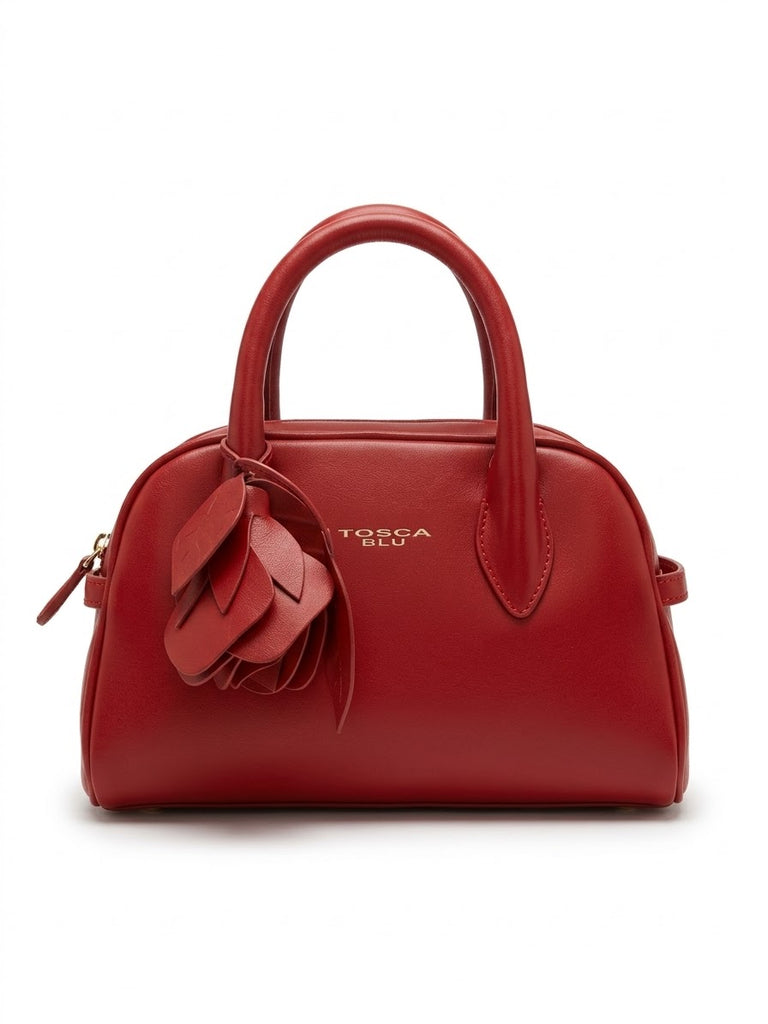 Borsa Tosca blu TF2616B41 bauletto piccolo Juliette rosso con fiore pendente