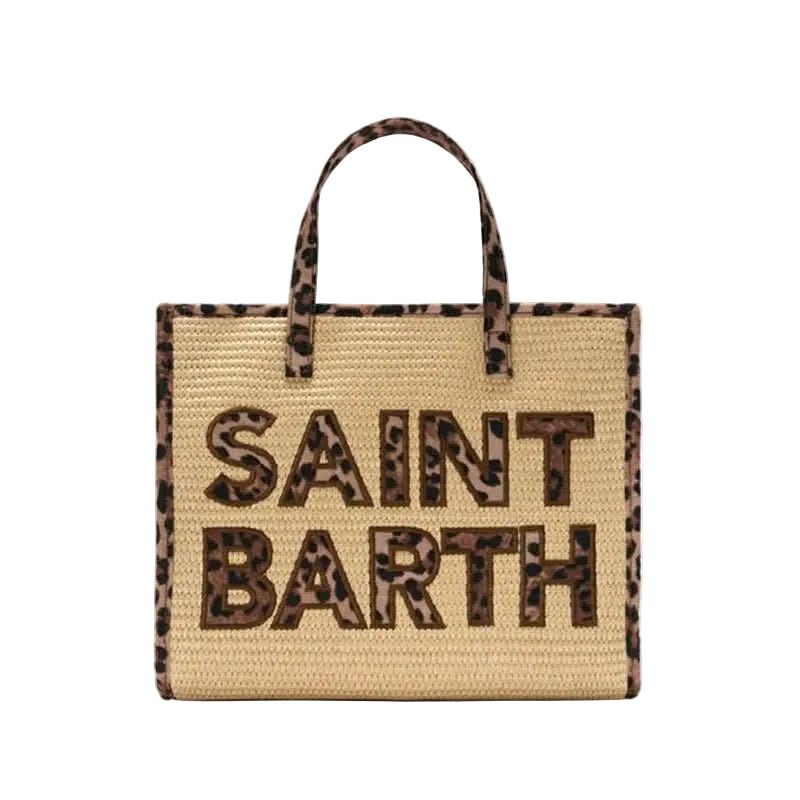 Borsa Saint Barth Vivian Mid Straw Patch Cow VVD00100370L