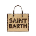 Borsa Saint Barth Vivian Mid Straw Patch Cow VVD00100370L