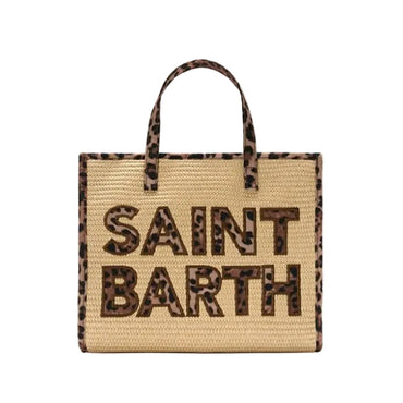 Borsa Saint Barth Vivian Mid Straw Patch Leopardato VVID001 00369L