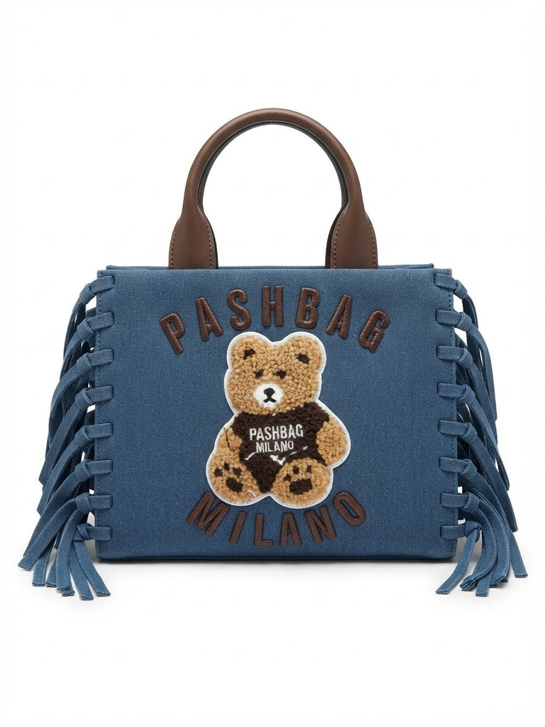 Borsa Pashbag  Mini Marge Tote in suede a tracolla con frange