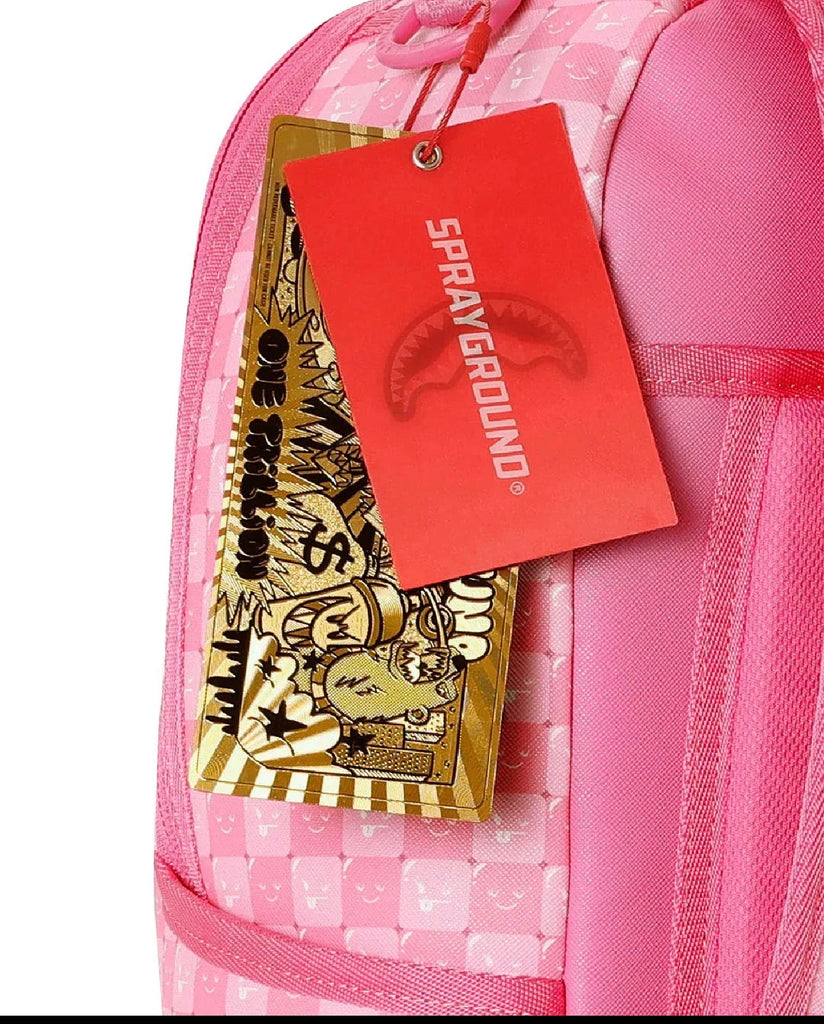 ZAINO SPRAYGROUND 8715 PINK CHECK FACES BACKPACK