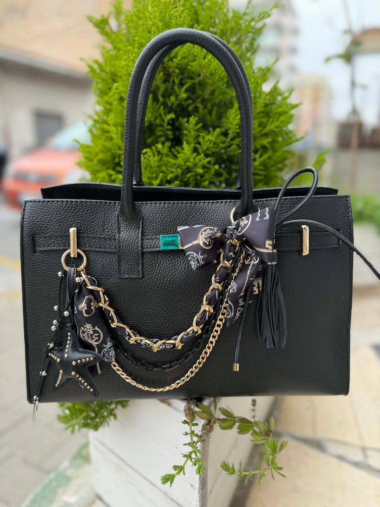 Borsa Luxyra Handbag in pelle con charm