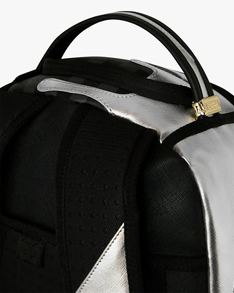 ZAINO SPRAYGROUND 8940 SILVER SIDE DRIP BLACK CHECK DLXSV BACKPACK