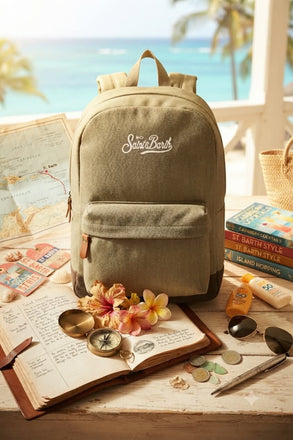 Zaino Saint Barth 00325 Canvas Backpack Verde militare