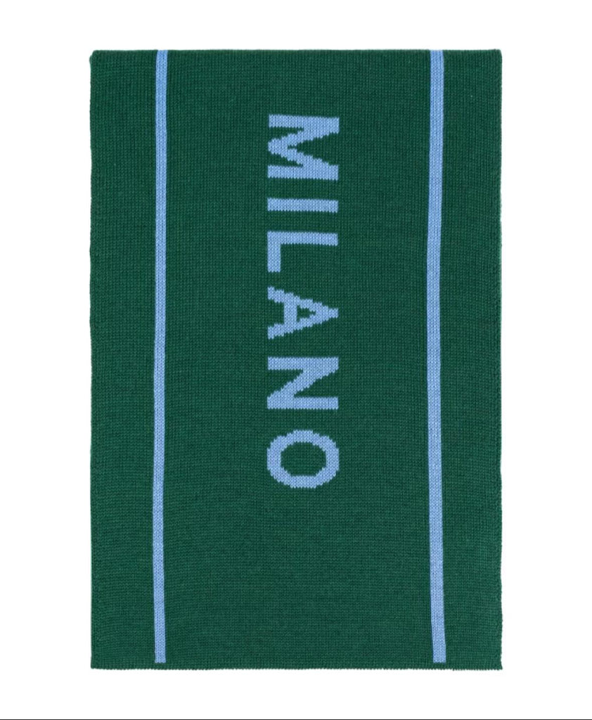 Sciarpa Moschino 50199 M5634 lana monocolore con logo grande
