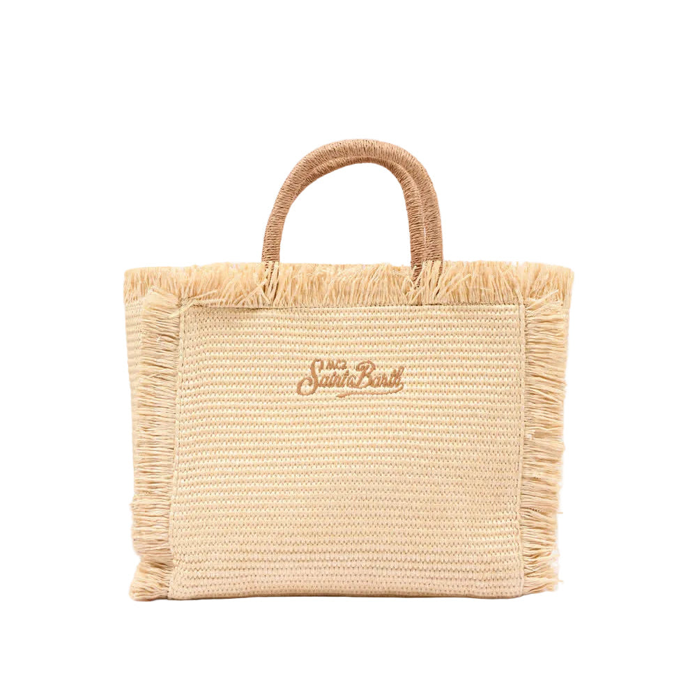 Borsa Saint Barth Colette Straw In Raffia Logo Beige COL0017 00368L