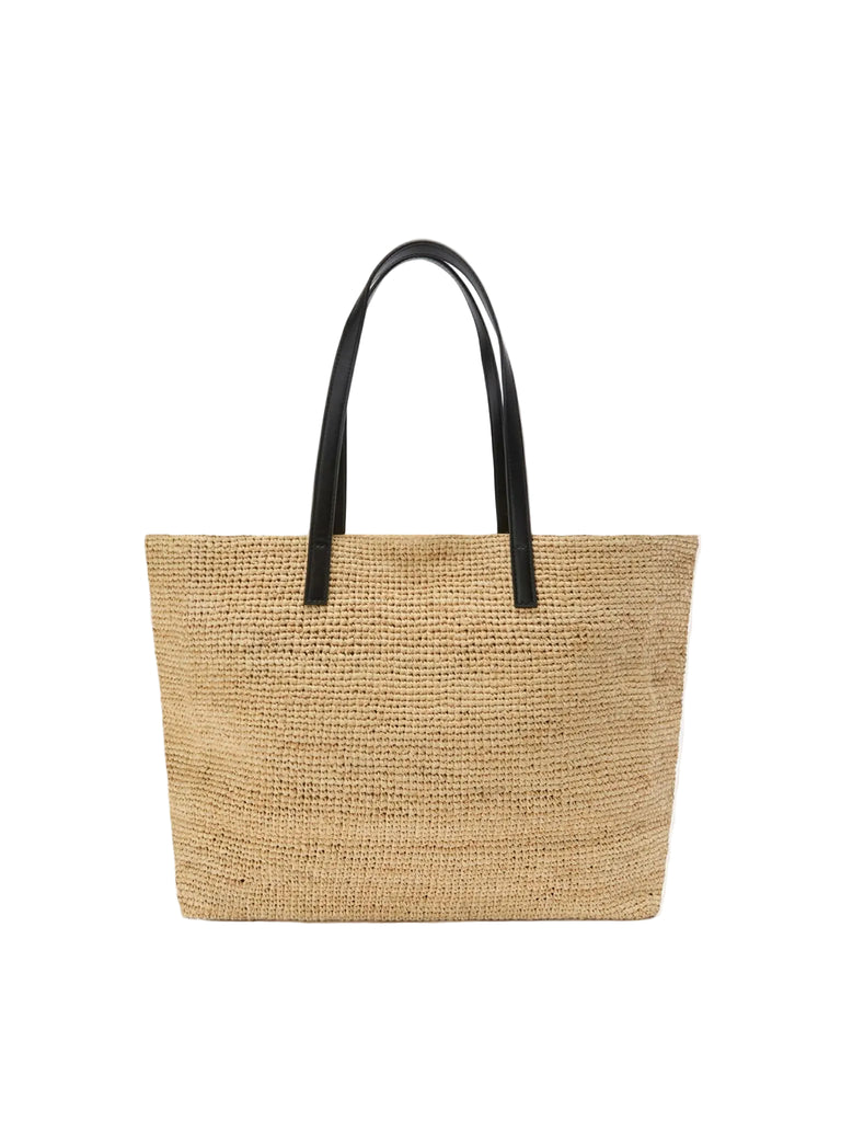 Borsa Saint Barth City In Raffia Con Logo Ricamato A contrasto RAFC001 00421L