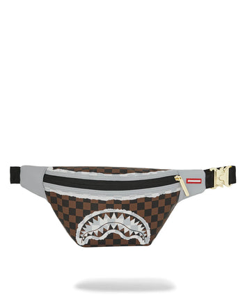 MARSUPIO SPRAYGROUND 8296 CREAM AND BROWN TEAR CHECK SAVVY CROSSBODY