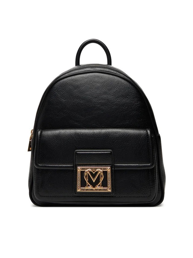 Zaino Love Moschino JC4091 Grain Nero logo piastra logata
