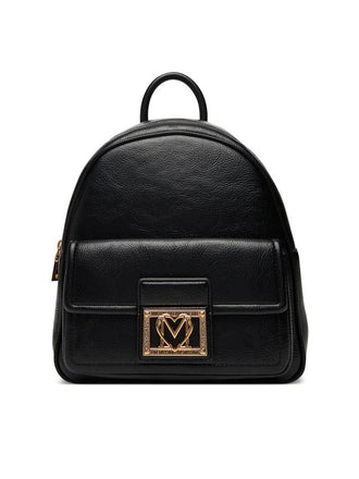 Zaino Love Moschino JC4091 Grain Nero logo piastra logata