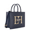 Borsa Elisabetta Franchi BS05A46E2 a mano media con logo Blu Navy
