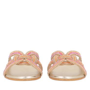 Ciabatte Tosca Blu SS2536S362 Rainbow con strass e perline colore oro