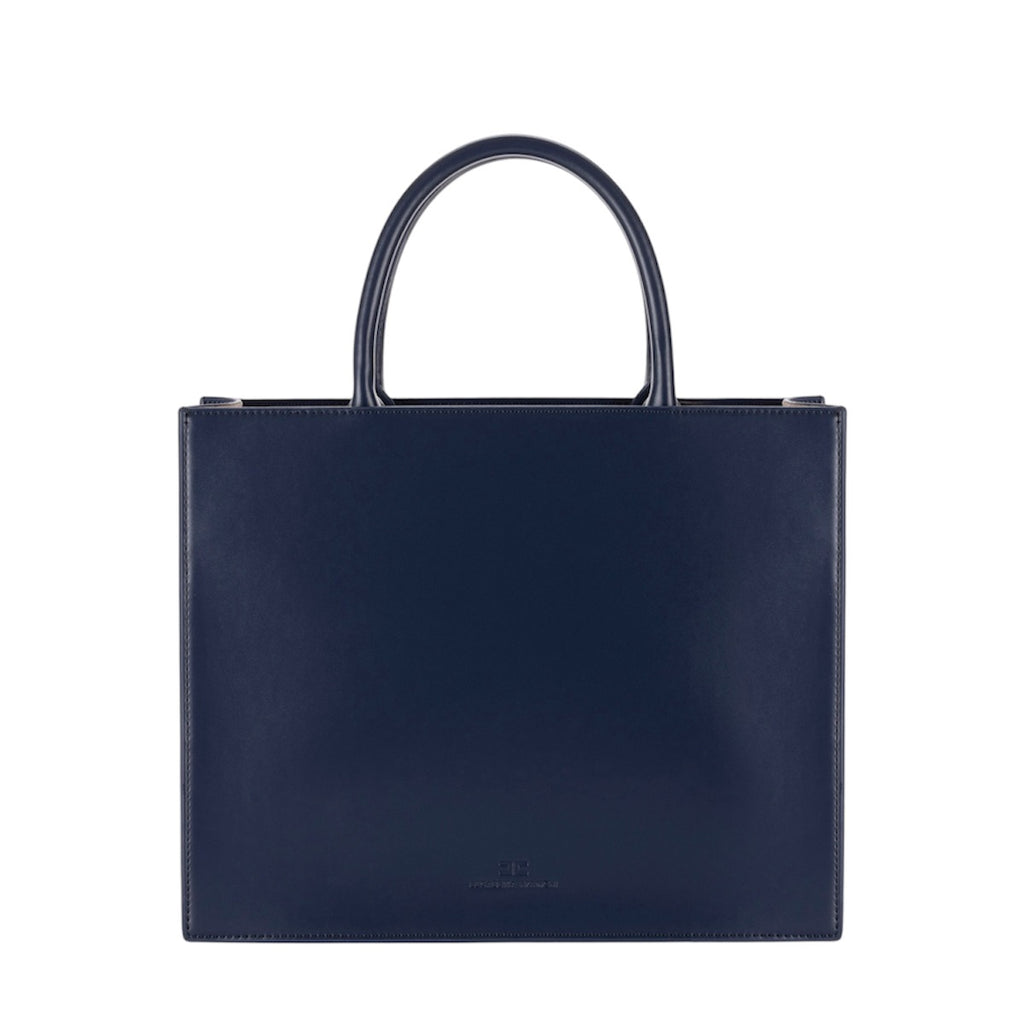 Borsa Elisabetta Franchi BS05A46E2 a mano media con logo Blu Navy