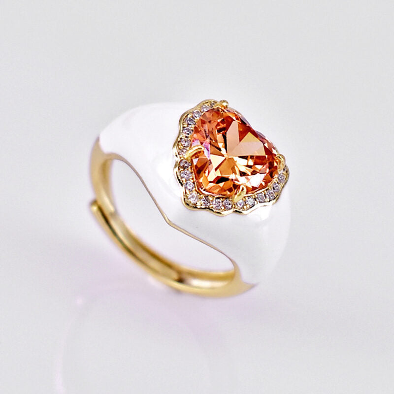 Anello Cherie' in argento 925 smaltato con zirconi