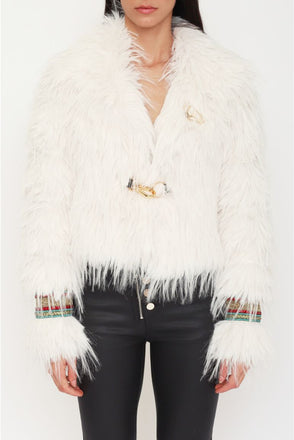 Giacca Santucci Eco-pelliccia Cropped Sfrangiata 52CPT512