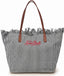 Borsa Saint Barth city bag fringe big micro stripes nero/bianco CBF0001 01769L