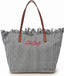 Borsa Saint Barth city bag fringe big micro stripes nero/bianco CBF0001 01769L