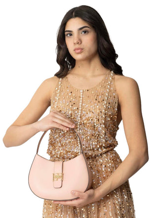 Borsa Elisabetta Franchi BS40F41E2 Hobo grande con logo in metallo