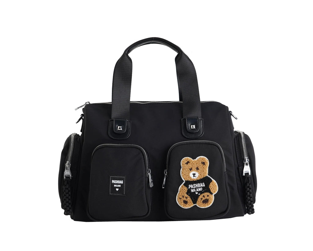 Borsa Pash Bag 18767 Gale Peckham Bauletto nylon nero Teddy