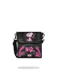 TRACOLLA SPRAYGROUND 9000 PEANUTS SNOOPY PINK STENCIL MESSENGER SLING