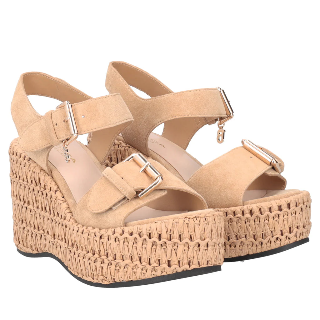 Scarpe Tosca Blu SS2635S356 Zeppa Tulum in suede colore beige