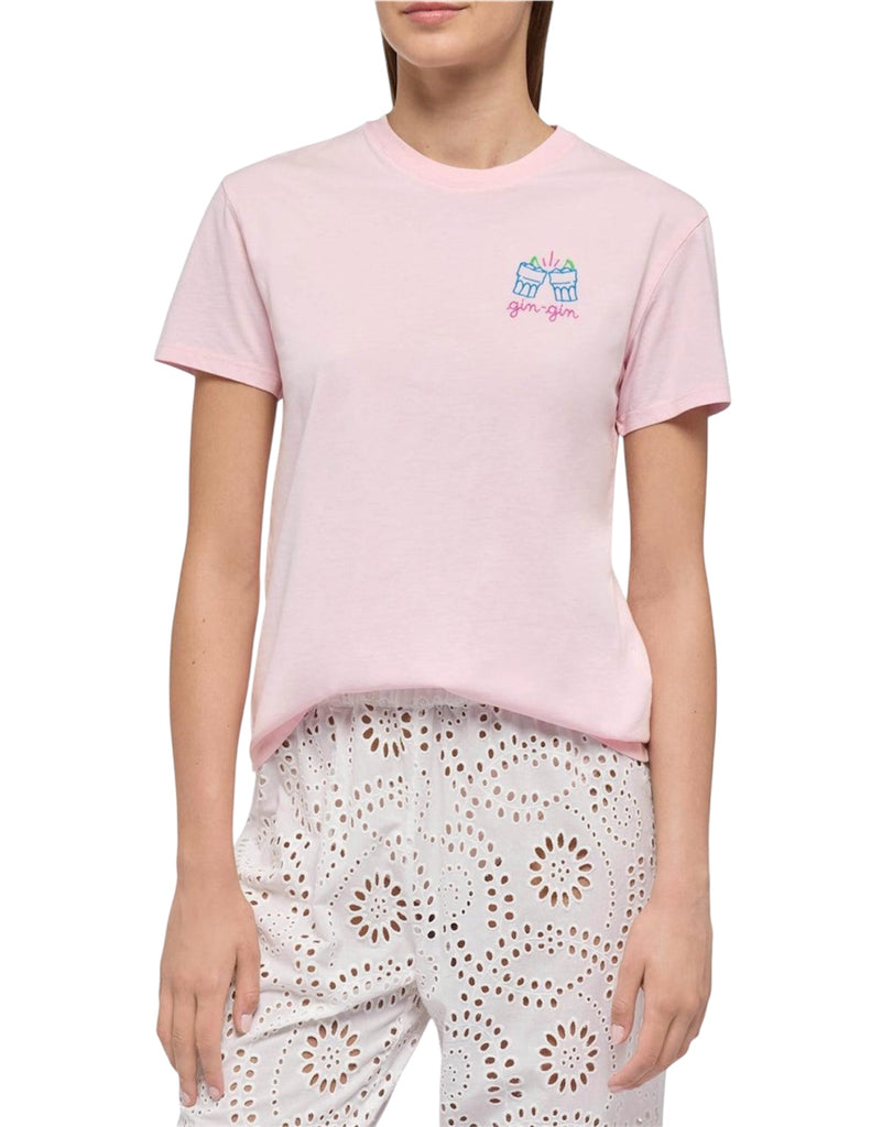 T-shirt Emilie in cotone con ricamo Gin Gin