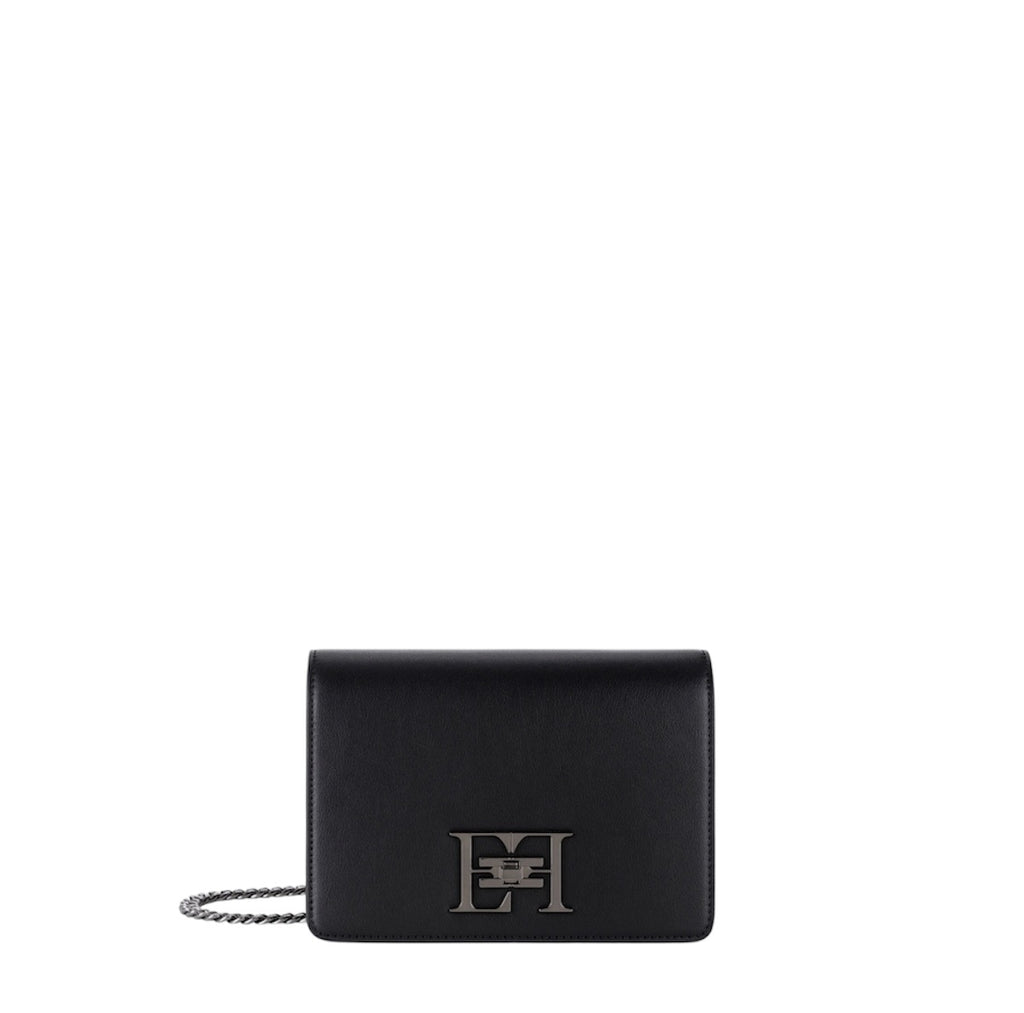 Borsa Elisabetta Franchi Nera BS11A46E2 a tracolla con girello logo in metallo