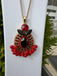 Collana Even AB015 Ciondolo Cristalli e Boules Rosse