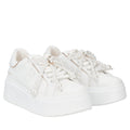 Sneaker Tosca Blu SS2603S025 Clara in pelle con fiocco di perle colore bianco