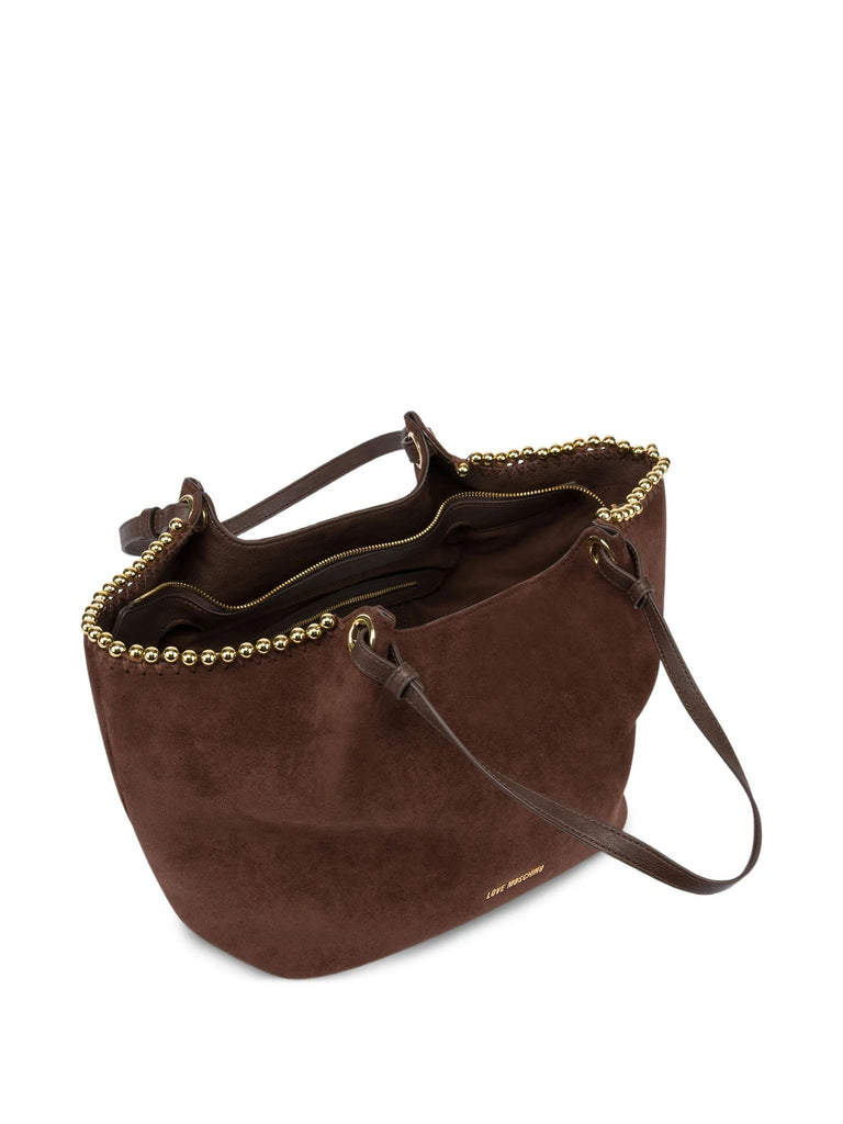 Borsa Love Moschino JC4220 shopper con perline gold in suede