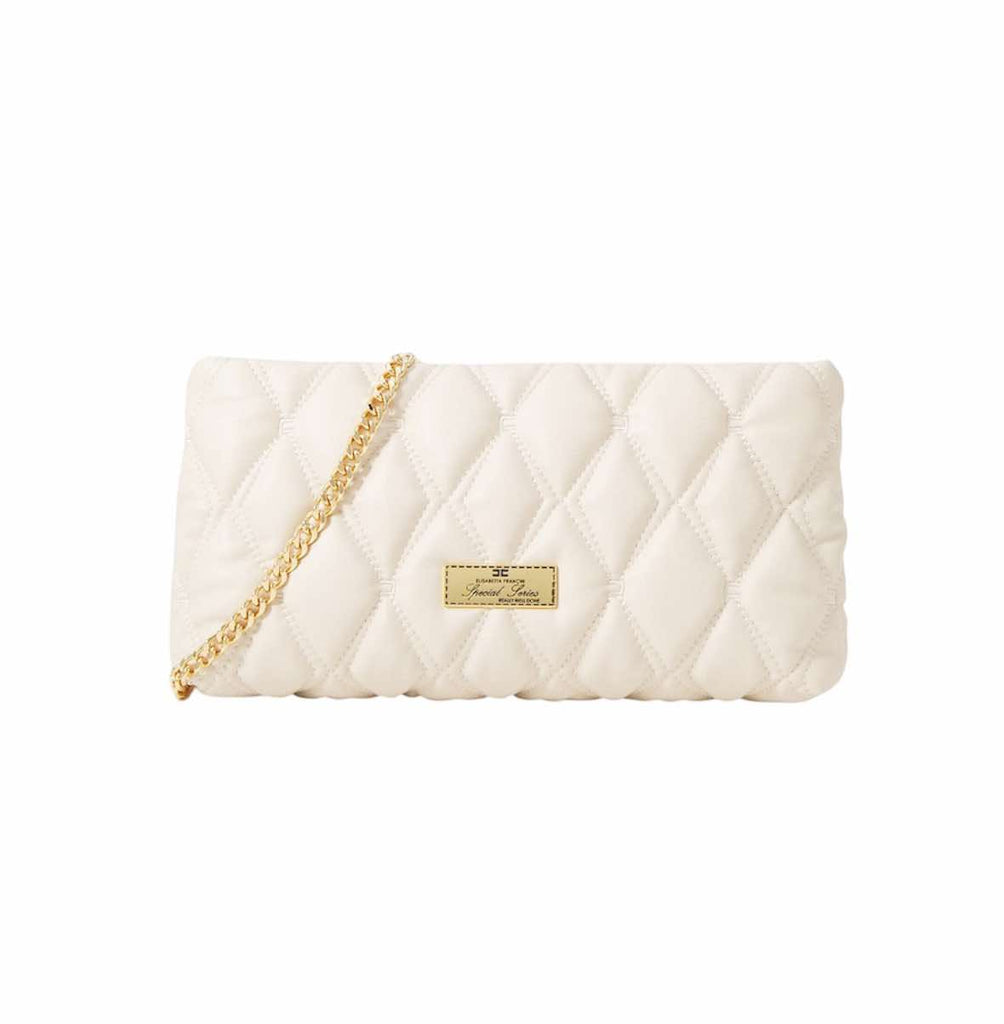 Borsa Elisabetta franchi BS62A47E2 Pochette in tessuto embossed con tracolla in catena