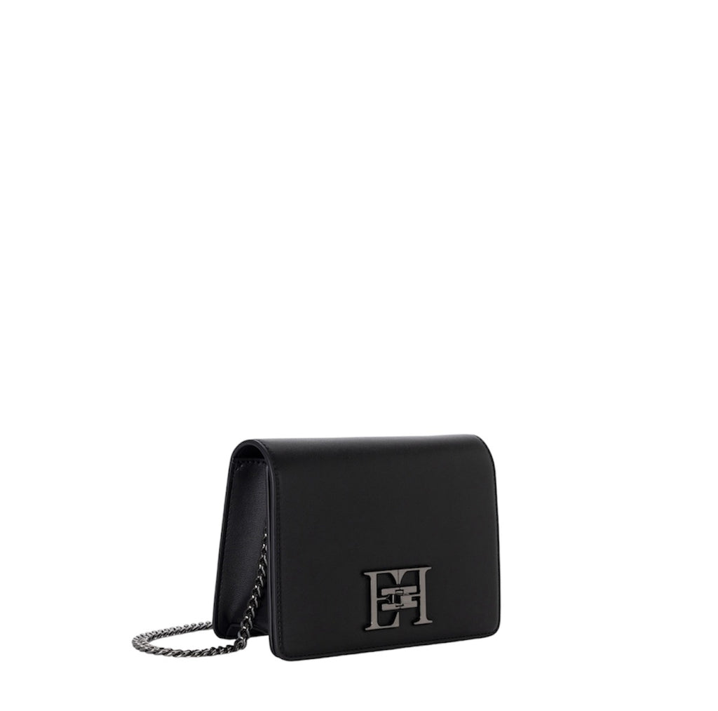 Borsa Elisabetta Franchi Nera BS11A46E2 a tracolla con girello logo in metallo