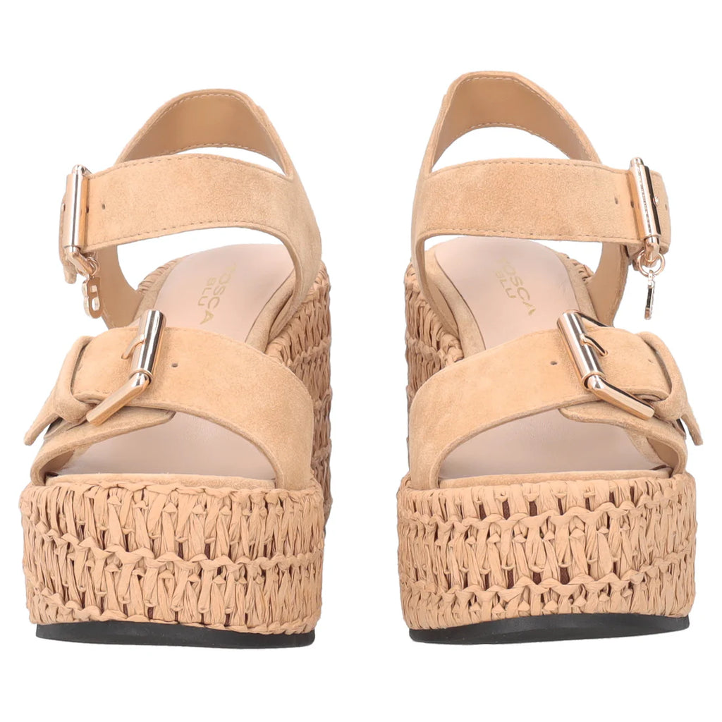 Scarpe Tosca Blu SS2635S356 Zeppa Tulum in suede colore beige