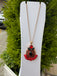 Collana Even AB015 Ciondolo Cristalli e Boules Rosse