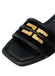 Ciabatte Sandalo Elisabetta Franchi SA72L61E2 Flat in pelle Nero con logo dettaglio