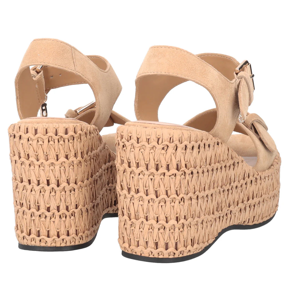 Scarpe Tosca Blu SS2635S356 Zeppa Tulum in suede colore beige