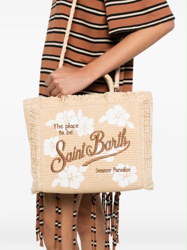 Borsa Saint Barth Colette Straw Hibiscus 1110 EMB COL0017 03047L