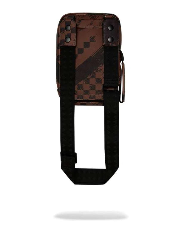 TRACOLLA SPRAYGROUND 8967 SMEARED GRUNGE BROWN BLACK CROSSBODY BAG