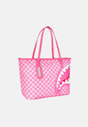 BORSA SPRAYGROUND 9320 SHOPPER PINK NEW CHECK FACES TOTE