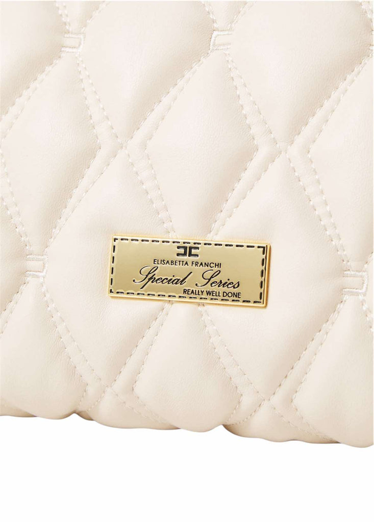 Borsa Elisabetta franchi BS62A47E2 Pochette in tessuto embossed con tracolla in catena