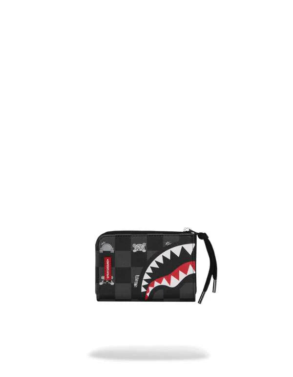 PORTAFOGLIO SPRAYGROUND 8917 GREY PEEKING CHARACTER CHECK