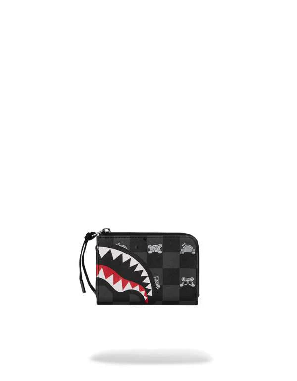 PORTAFOGLIO SPRAYGROUND 8917 GREY PEEKING CHARACTER CHECK