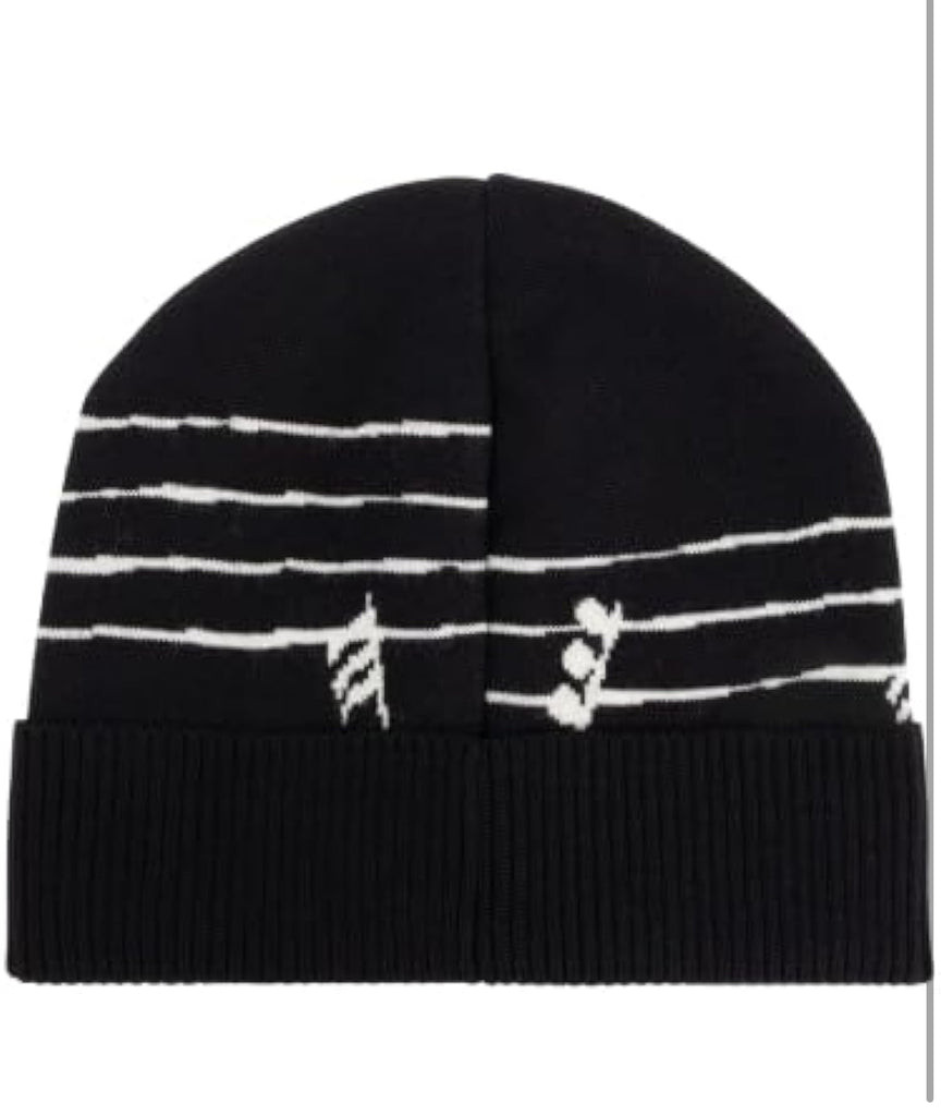 Cappello Moschino 65464 M3319 risvolto orsetto teddy e note musicali