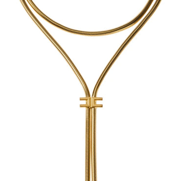 Collana Elisabetta Franchi CO57A57E2 con trama snake e logo