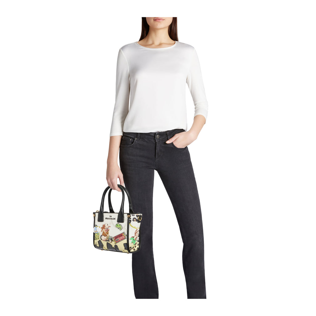 Borsa Braccialini B18150 Allround Bianca/Nera